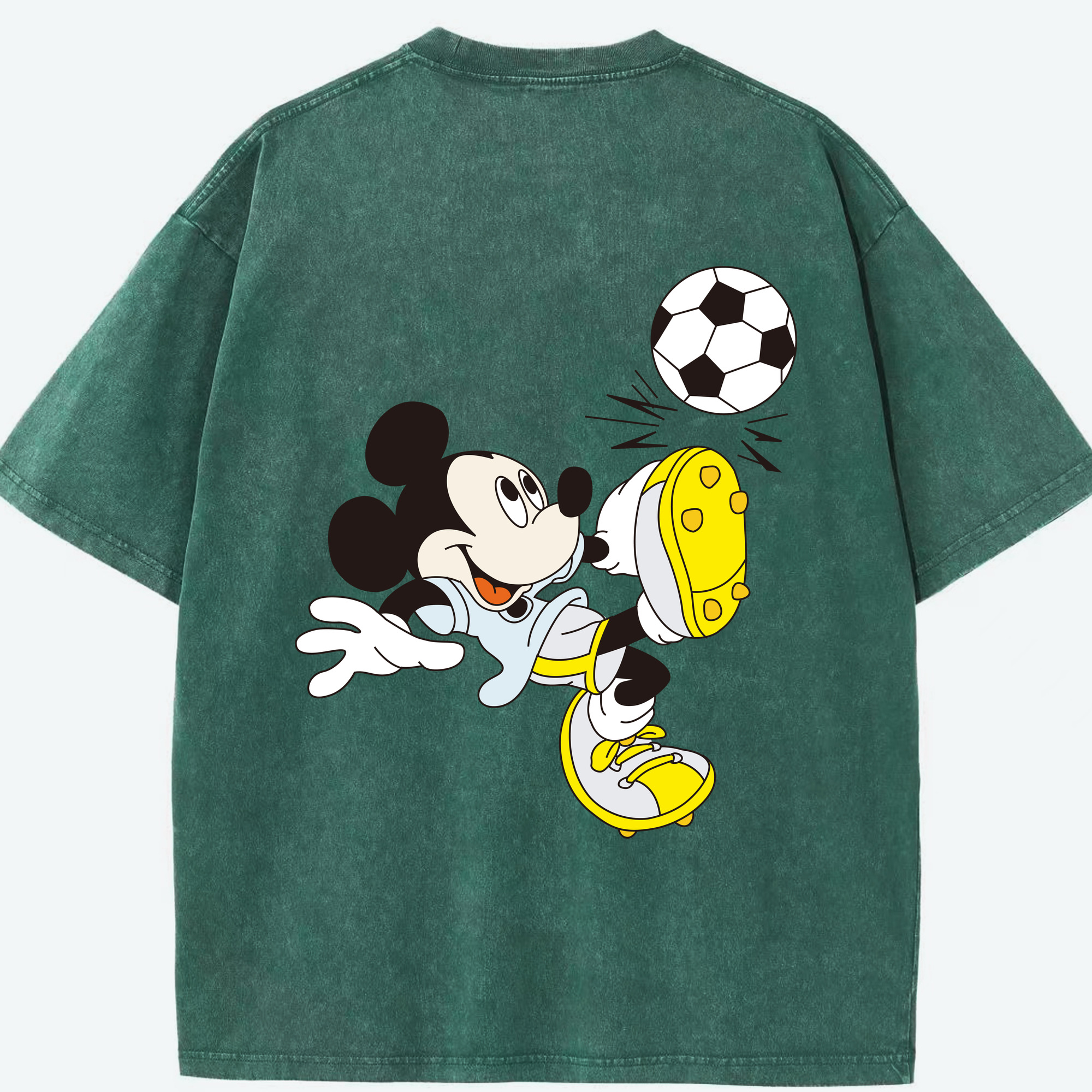 （画像用） ミッキーマウス Mickey Mouse 綿100% ヴィンテージ風 半袖Tシャツ（背面プリント）